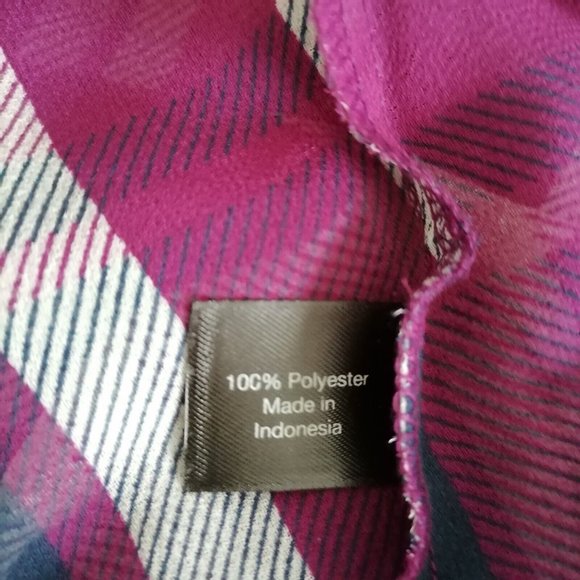 Lane Bryant Womens Purple White Plaid Sheer Button Up Tunic Shirt Size 26/28 - Picture 7 of 8